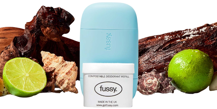 Fussy refillable deodorant product image from market analysis document