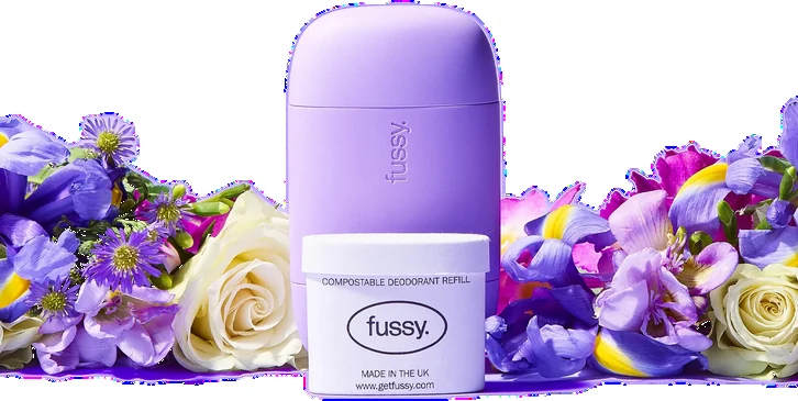 Fussy refillable deodorant product image from market analysis document