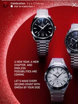 Omega watch campaign visual from student content project